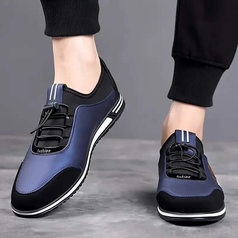 Men's Lightweight Business Casual Shoes  Solid Color, All-Season Comfort
