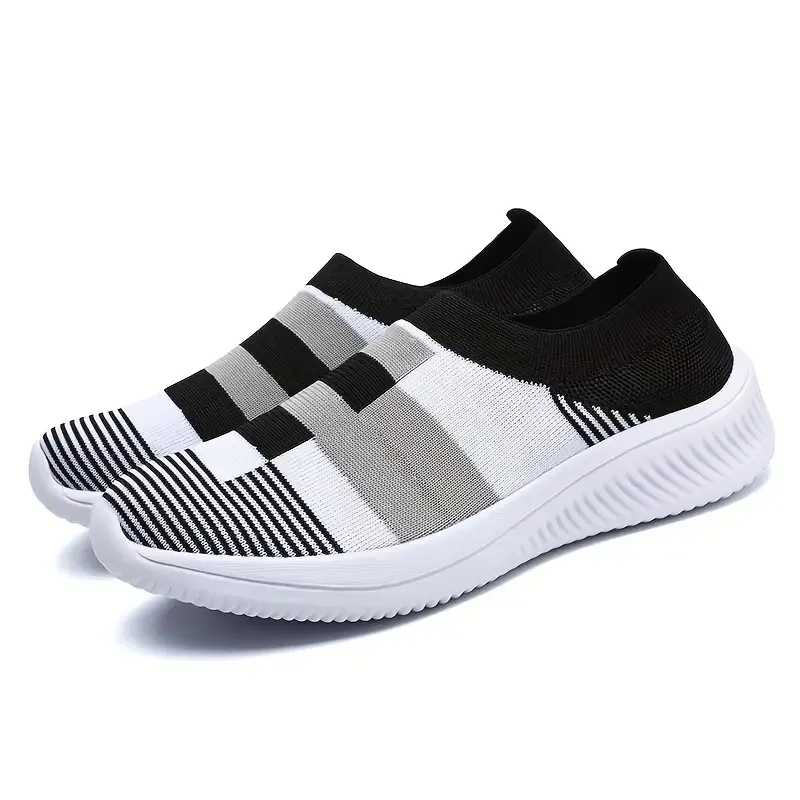 Women's Lightweight Flats Shoes, Breathable Comfort Knitted Sports Shoes