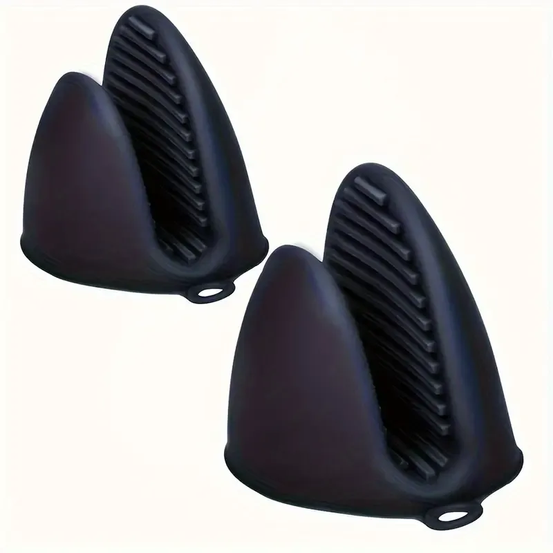 2 Pack Silicone Oven Mitts Pot Holders Sets For Kitchen Heat Resistant Small Kitchen Mittens Rubber Air Fryer Mitts Mini Pot Pinch Grip For Cooking & Baking