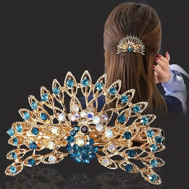 Elegant Peacock Design Hair Clip