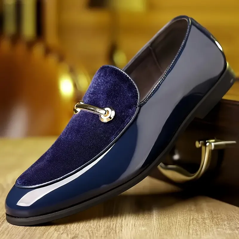 Plus Size Men's Solid Color Classic Slip On Loafer Shoes, Comfy Non Slip Rubber Sole Durable Walking Shoes, Men's Footwear