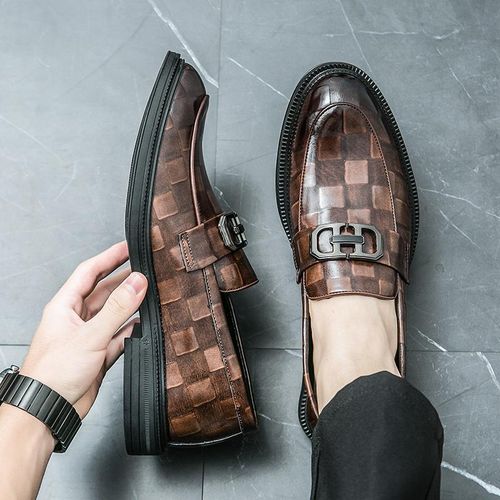 Elegant Men's Slip-On Loafers - Fashionable British Style, Durable Faux with Rubber Sole for Weddings & Casual Wear