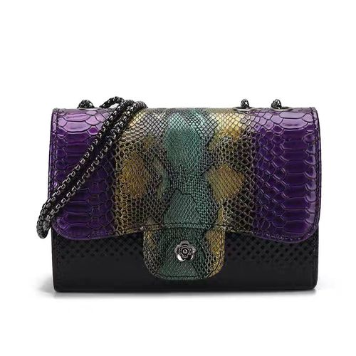 Snakeskin Pattern Shoulder Bag, Gradient Color Crossbody Bag, Luxury Classic Handbag, Purse For Women