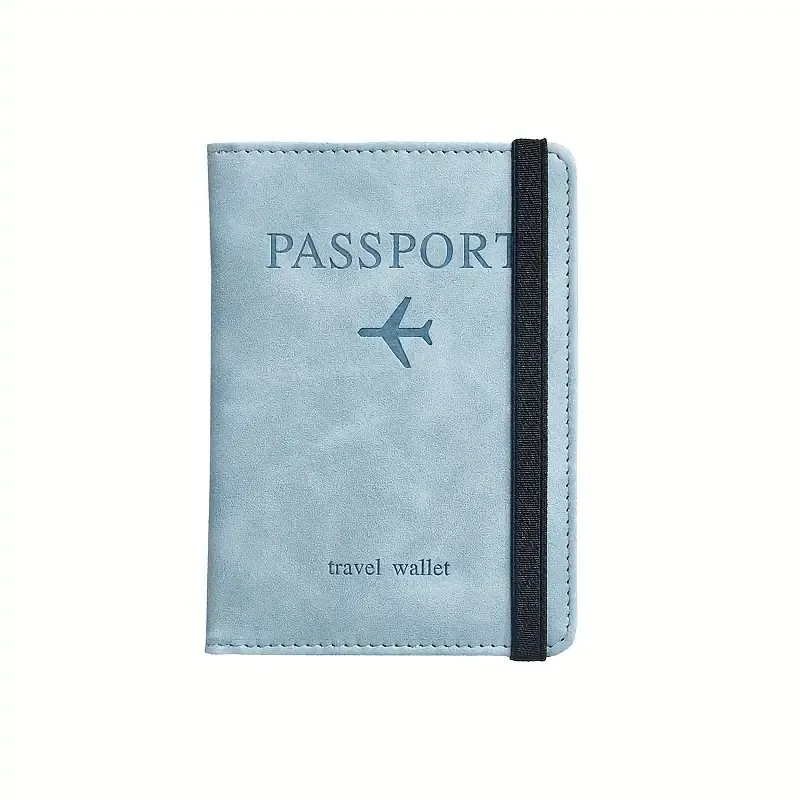 1pc RFID Passport Holder, Thin Passport Wallet, Leather Surface, Multi Functional Wallet, Travel Passport Holder, Cute Card Holder