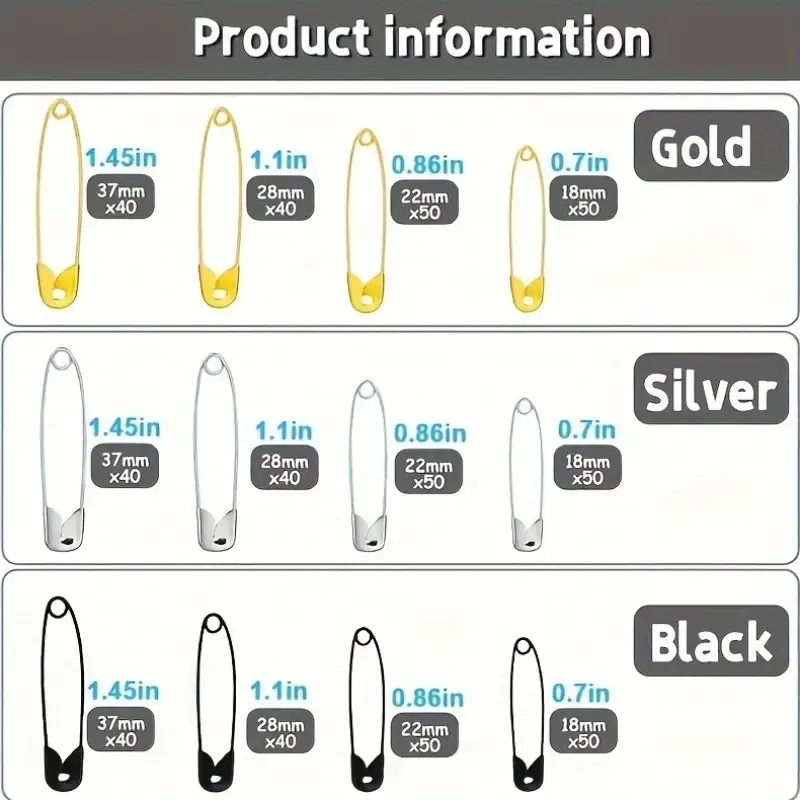 Heavy-Duty Safety Pins Set