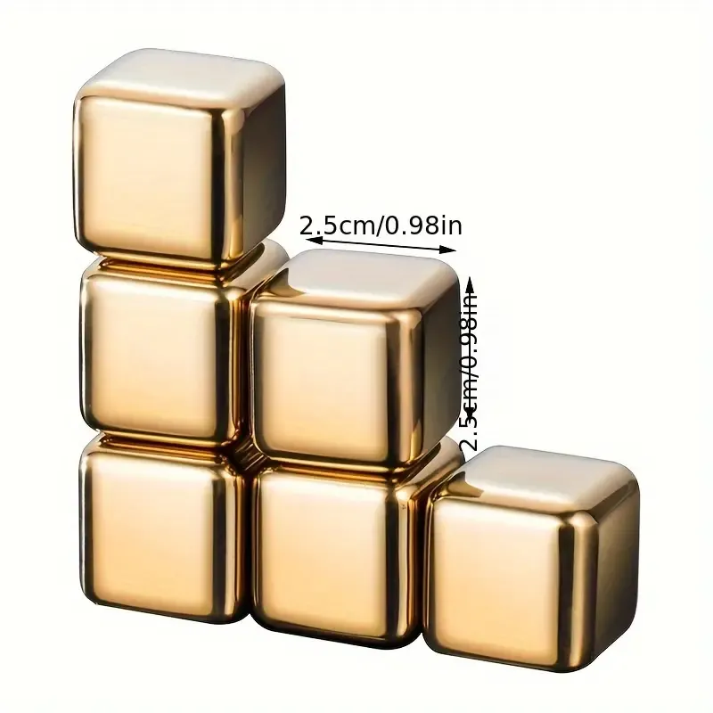 Golden Stainless Steel Whiskey Ice