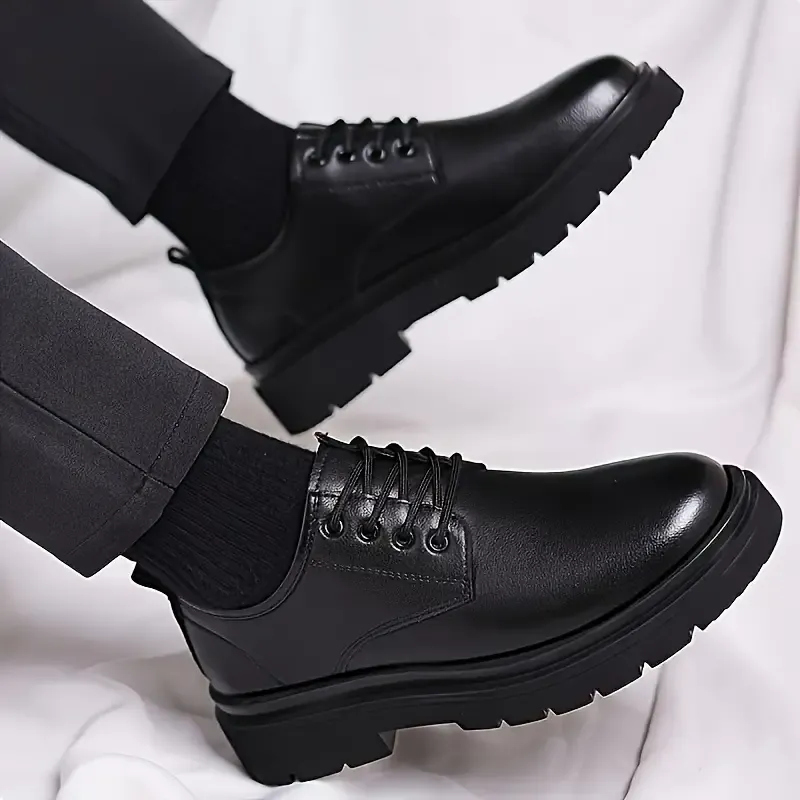 Men'S Fashion Casual Shoes, Low Top, Thick Sole, Breathable Faux, Rubber Sole, EVA Insole, Round Toe, Lace-Up, for Sports, Outdoor, Daily Wear, All Seasons