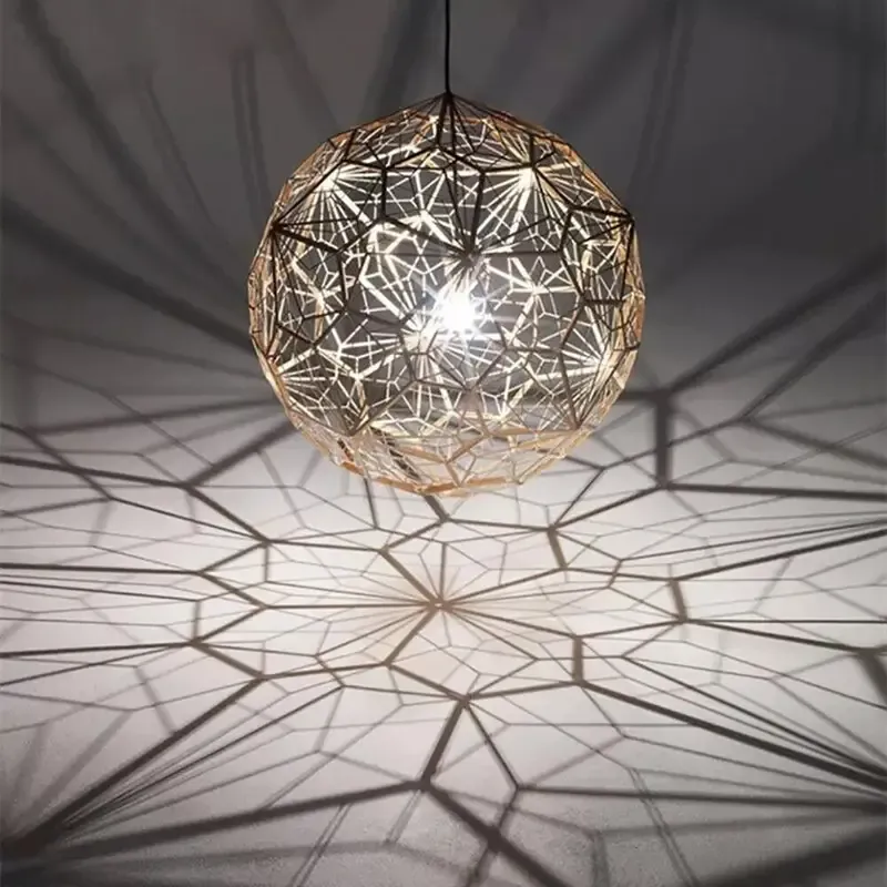 Contemporary Metal Pendant Light, 25cm, Modern Indoor Ceiling Fixture, Golden Bronze Chandelier Lighting for Home Decor