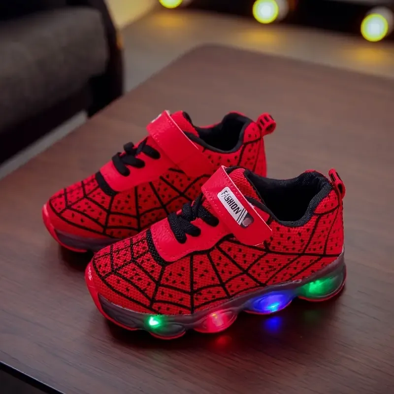 Boys LED Spider Net Sneakers