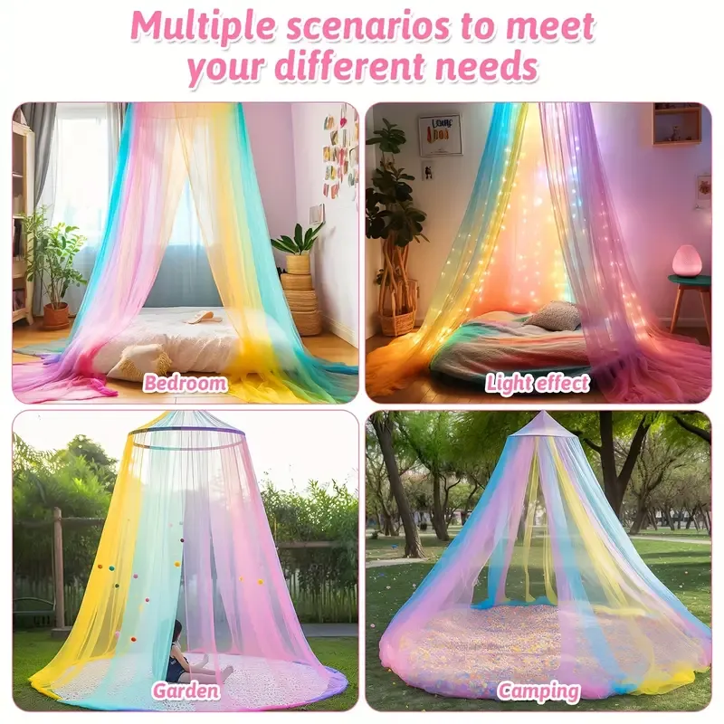 Whimsical Rainbow Bed Canopy