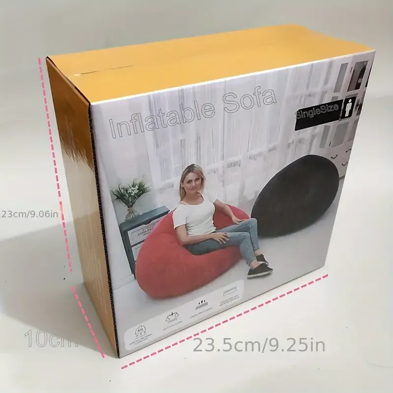 Portable Inflatable Sofa with Pump - Compact, Self-Inflating Lounger for Outdoor Leisure, Includes Storage Bag