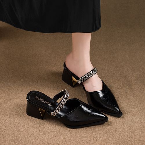 slippers with open back high heels for women