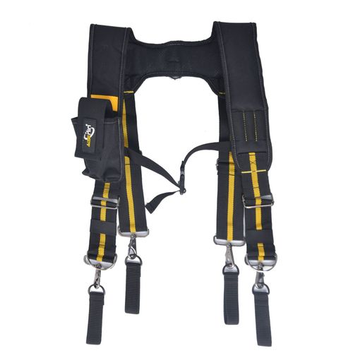 H-type multi-functional tool strap with hanging tool bag to reduce load