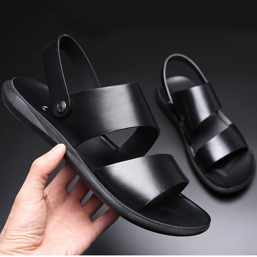 Leather boot massage anti-slip soft sole casual leather sandals and slippers