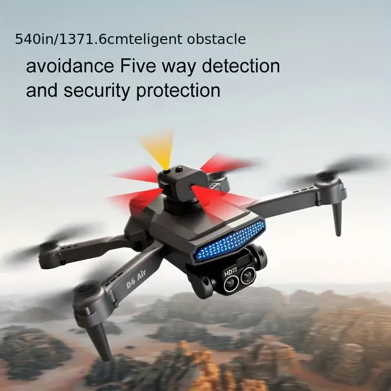 D6 Drone, Double-Camera UAV, Obstacle Avoidance Remote Control Aircraft, Electric Modulation Camera, Remote Control Aircraft Toy, A Perfect Gift  for yourn lover