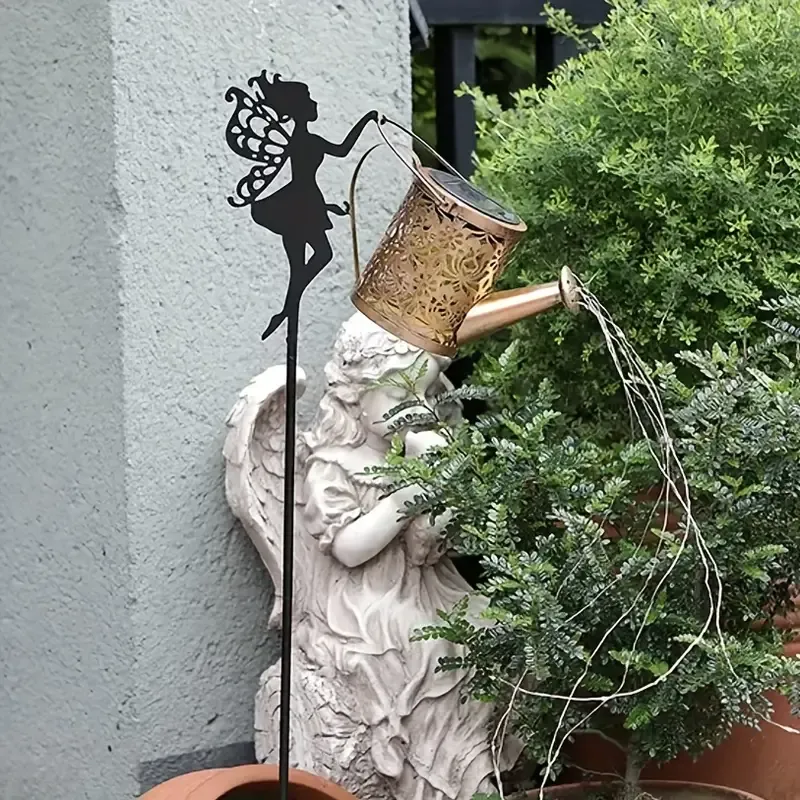 Enchanting Solar Fairy Watering Can With Cascading Lights
