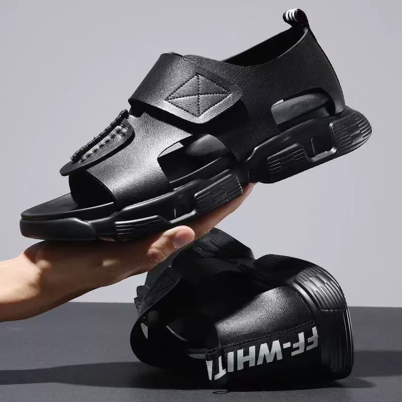 Trendy and versatile casual men's genuine leather Roman sandals