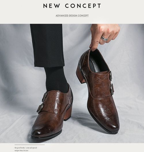 High-heeled pointed-toe men's boots Wedding shoes Fashionable slim-fit shoes