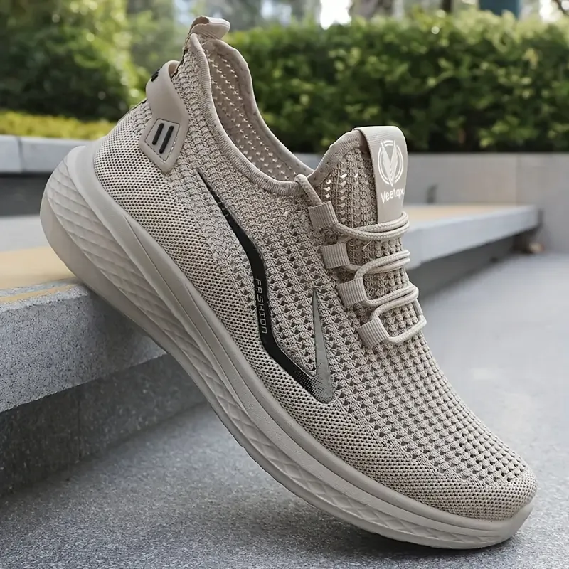 Men's Breathable Knit Sneakers - Lightweight, Non-Slip Casual Shoes For Walking & Outdoor Adventures,