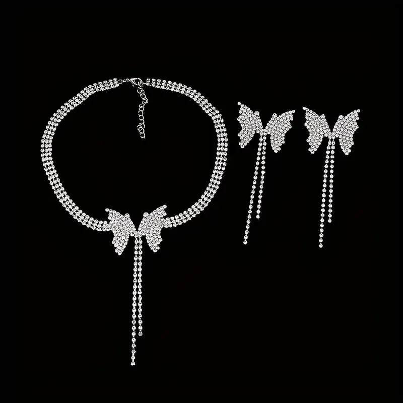 Tassel Rhinestone Jewelry Set