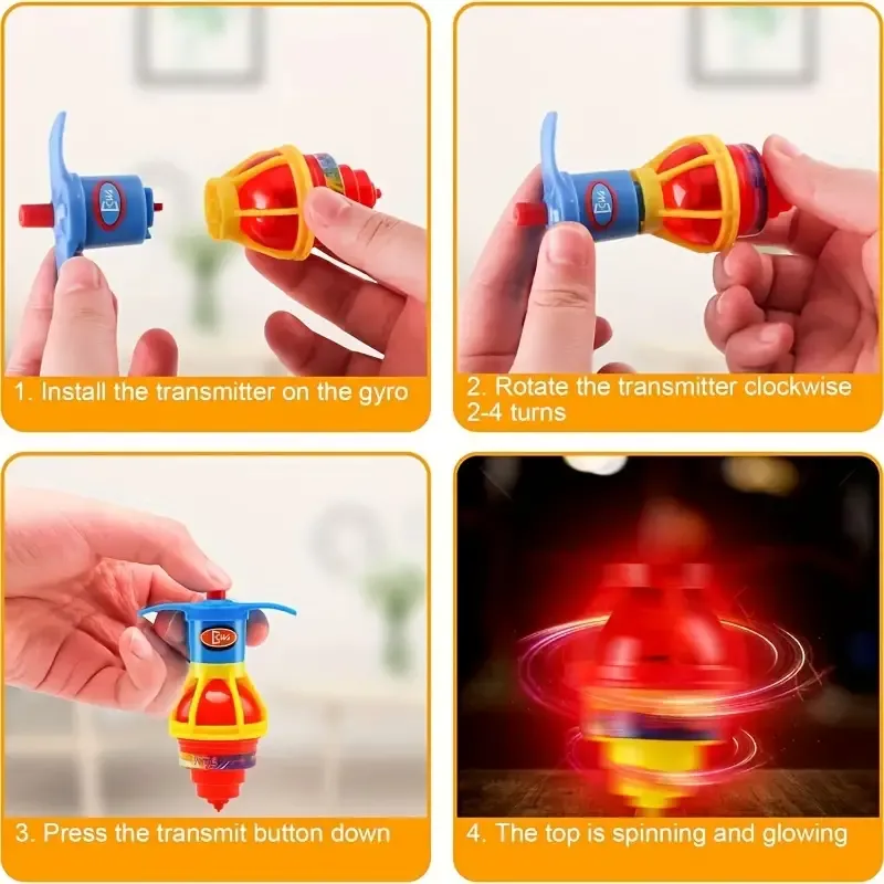 LED Flickering UFO Spinning Gyro Toy