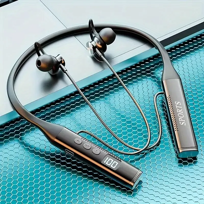 Wireless Earphones Wireless Earphones | Outdoor Sports Headphones New in 2025, Can Be Hung on the Neck, Neck Hanging Style Suitable for Exercise, In-Ear Type with Both Ears, The Neck Ring Can be Bent at Will,