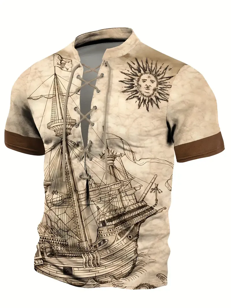 Vintage Nautical Henley Shirt