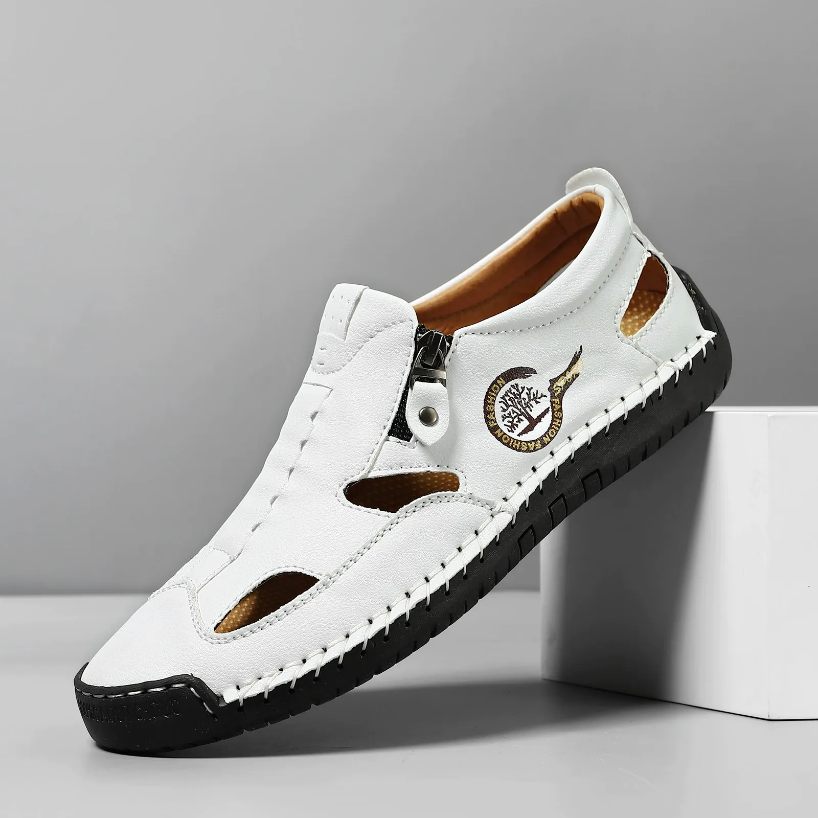 Men's sandals popular stitching slippers beach shoes outdoor sports style wear-resistant large size breathable men's shoes