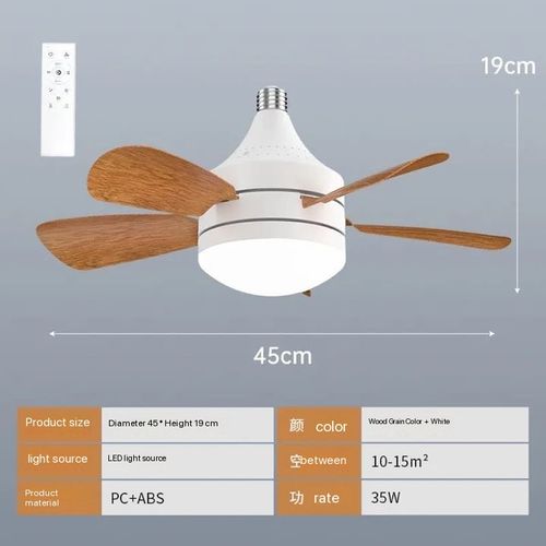 1pc Socket Fan Light, Screw Ceiling Fans with Lights and Remote, Easy Install Ceiling Fan, Base Small Ceiling Fan Replacement for Light Bulb, Dimmable Socket Fan Ceiling, Fan with Light for Bathroom, Bedroom, Kitchen, Living Room