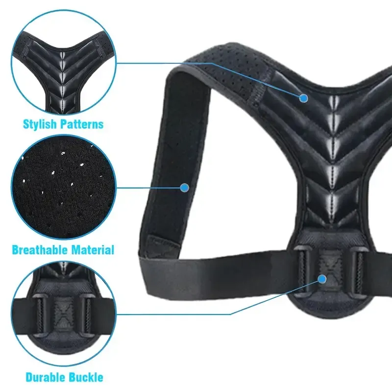 Posture Back Brace For Men And Women, Breathable Material And Durable Buckle - Adjustable Back Support With Stylish Patterns