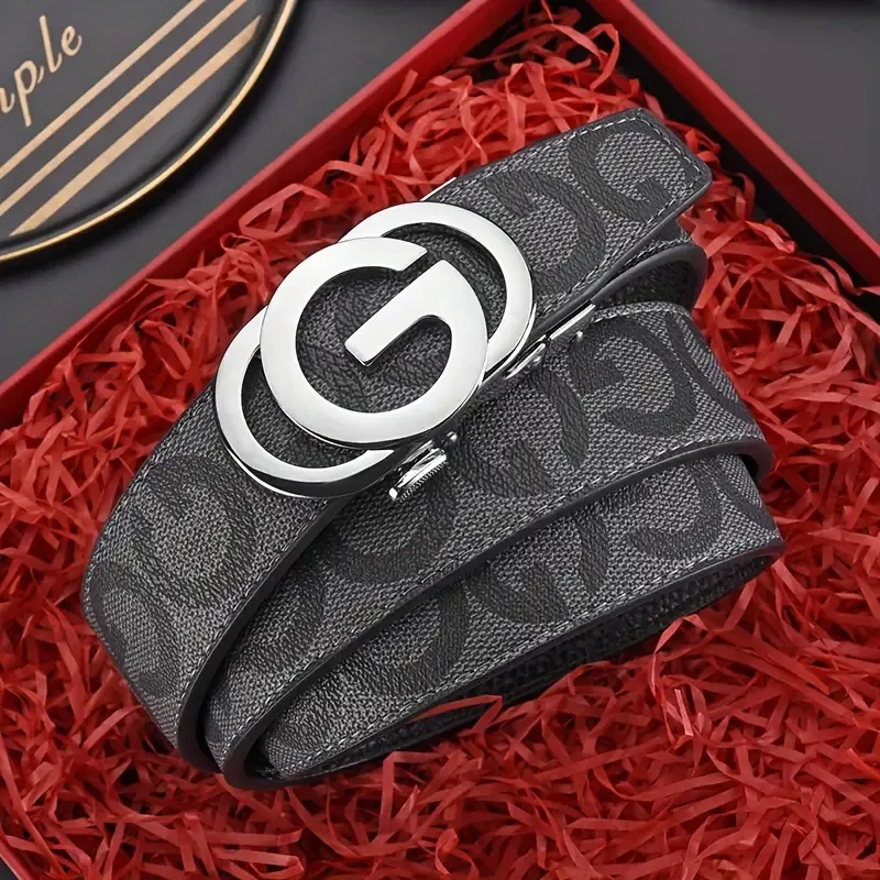 Genuine Men's Belt, Automatic Buckle, Suitable For Young Businessmen And Daily Wear For Young People