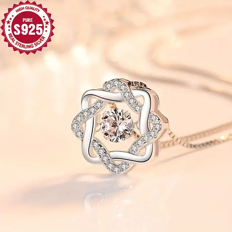 925 Sterling Silver Elegant 8-Point Star Pendant Necklace, Hypoallergenic, 5G, Simple Clavicle Chain, Perfect for All Occasions, Gift for Women, Anti-Oxidation Box Included, zirconia Accents, 18K Golden Plated, Cute Style, Year-Round Wear