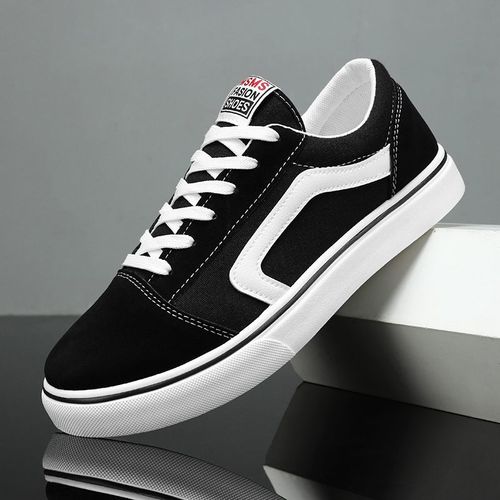Classic black canvas shoes, men's wear-resistant soft-soled board shoes, simple casual shoes