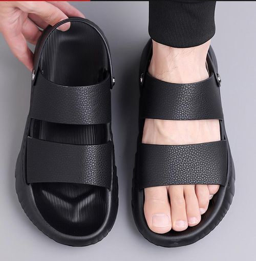 New dual-purpose anti-slip driving slippers and casual genuine leather beach shoes