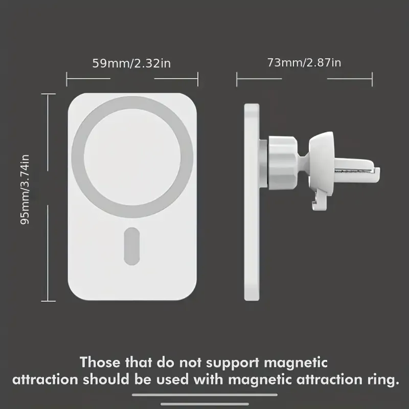 15W Universal Fast Charging Magnetic Wireless Car Phone Holder