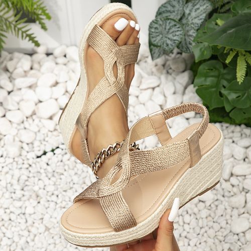 High Heels Women's Wedge Espadrille Sandals, Open Toe Buckle Strap, Fashion Summer Party Vacation for Holiday