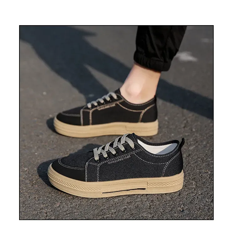 Canvas shoes for men, new Spring and Autumn 2025, versatile casual board shoes, anti-slip flat student shoes, breathable, casual sports