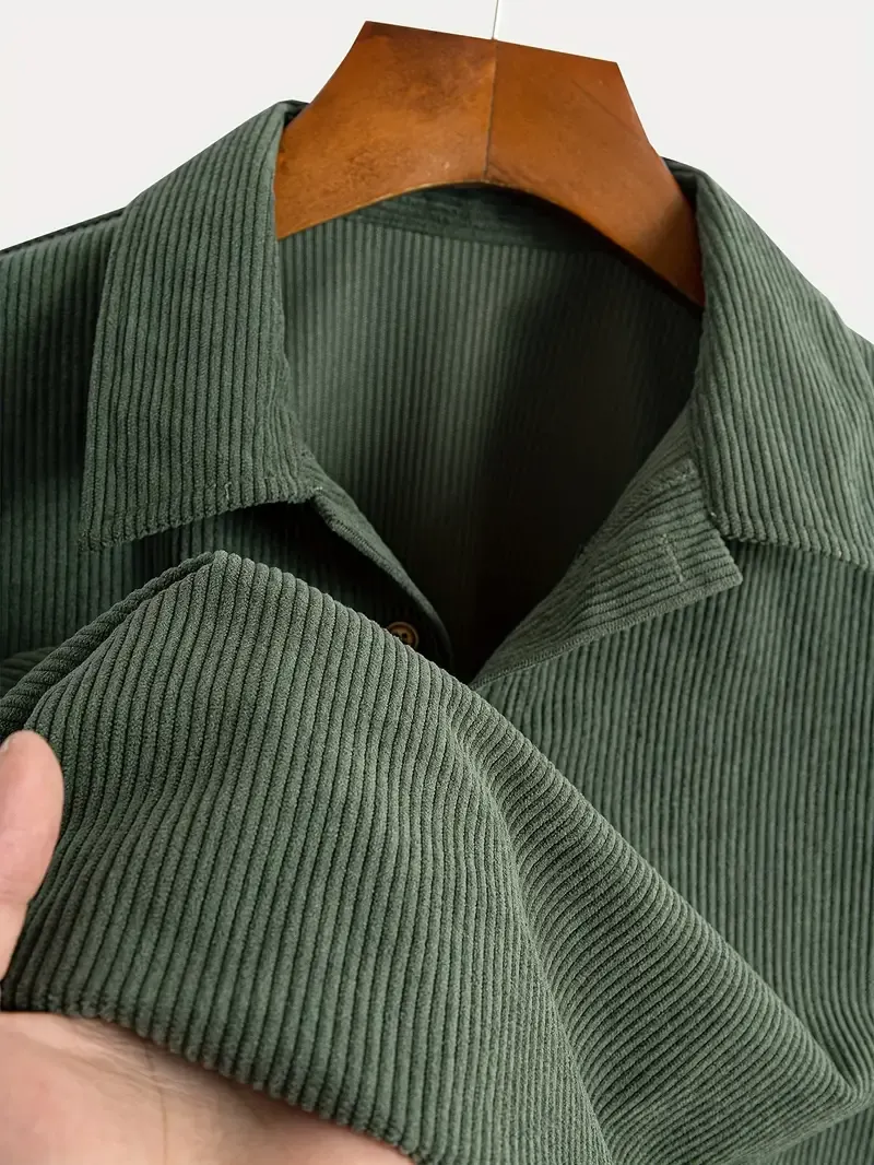 Men's Solid Stripe Pattern Knit Short Sleeve And Lapel Collar Henley Shirt, Casual And Chic For Summer Golf And Outdoors Wear