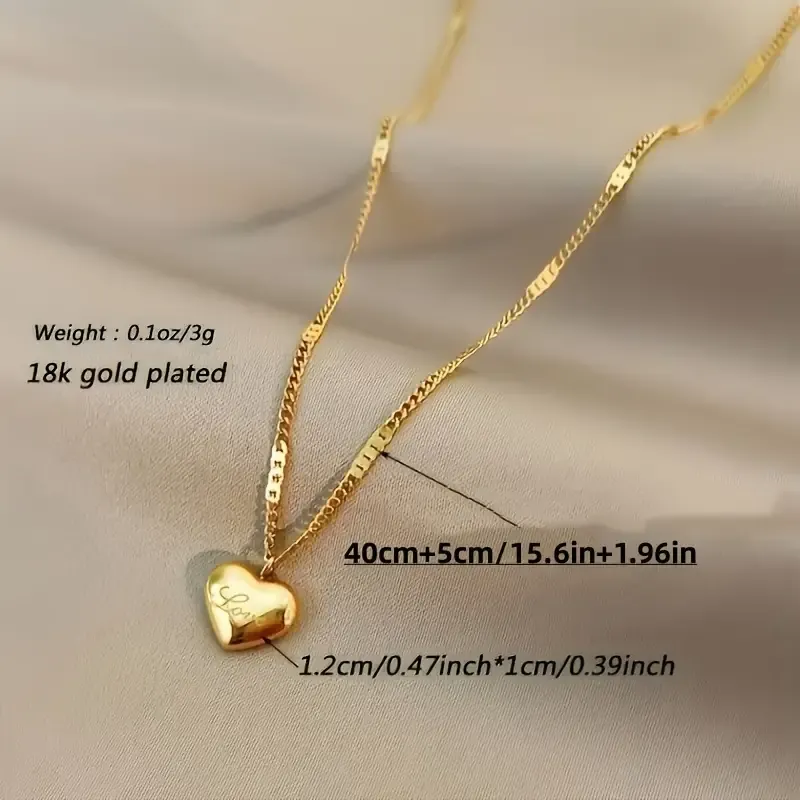 Golden Heart Pendant Necklace