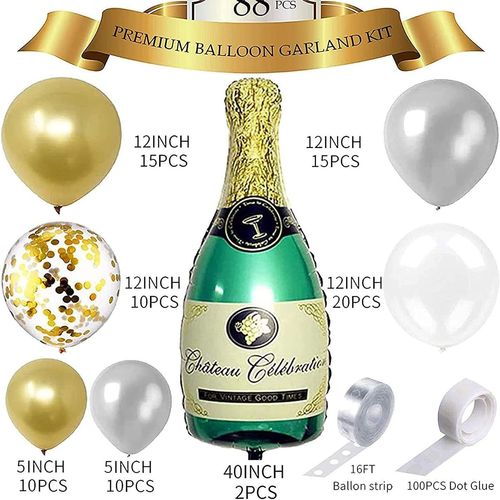 85 PC Balloon set Bottle aluminum film balloon chain New Year's Eve wedding birthday party decorations