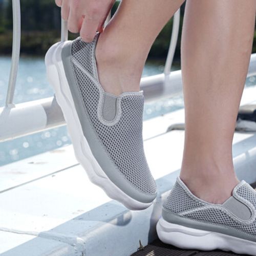 low-top mesh shoes men's slip-on shoes