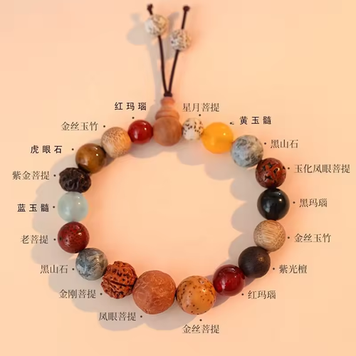 🔥2024 HOT SALE --Prayer 18 Seeds Duobao Hand String Vajra Bodhi Obsidian Buddha Beads 18 Seeds Bracelet Jewelry