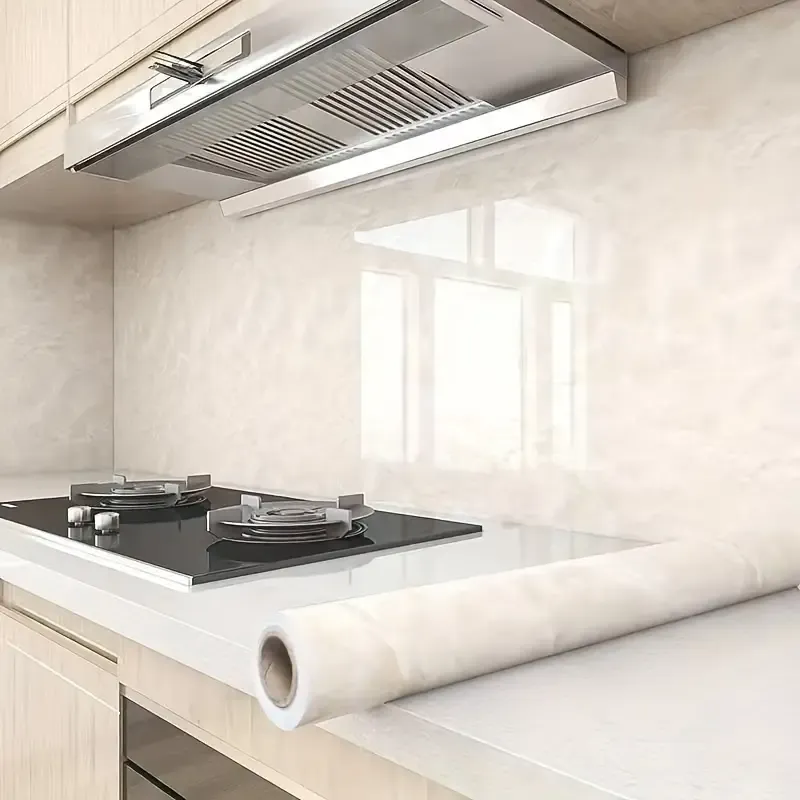 Self-Adhesive Kitchen Cabinet Protector Film - Waterproof & Oil-Resistant, Easy Match Transparent Wallpaper for Doors and Surfaces Wall Paper Kitchen Waterproof Kitchen Wall Protector Oil Proof