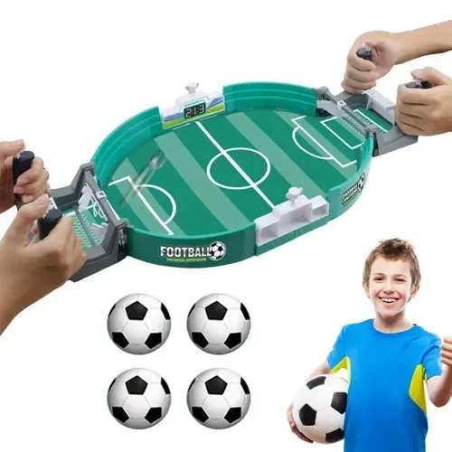Interactive Tabletop Soccer Game - Stand-Free Bills, No Feathers, Plastic Soccer Battle Set with 2 Balls, Hand-Held Game for Party Fun - Ideal Super Bowl Educational Toy Gift for Kids