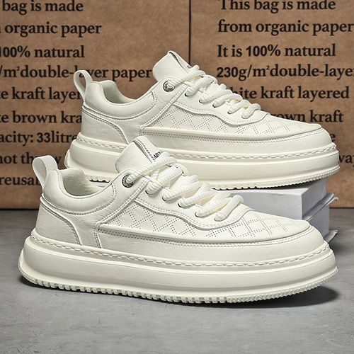 men's summer breathable white sneakers