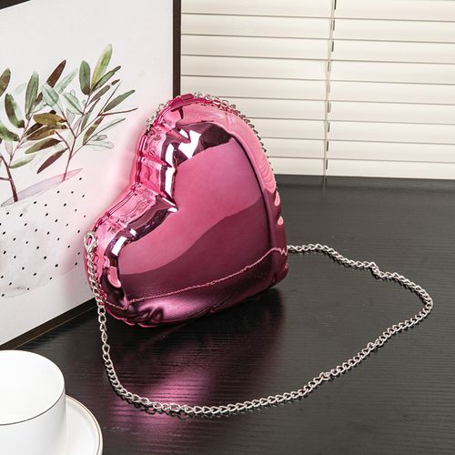 Chic Heart-Shaped Acrylic Crossbody Bag