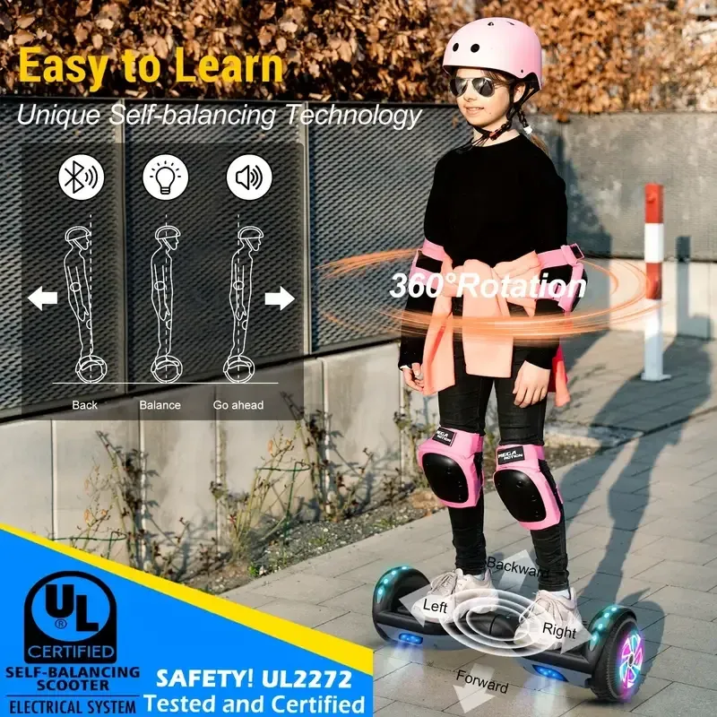 Hoverboard, Offroad All Terrain Flash Wheel Self Balancing Hoverboards With LED Lights, Certified Best Gift