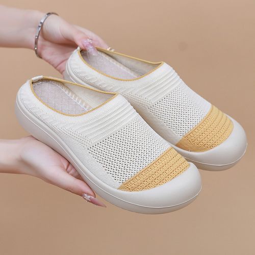Breathable mesh casual half-slip fashion shoes