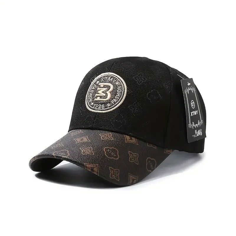 Ladies Adjustable Baseball Cap with PU Leather and Sun Protection - Music Theme