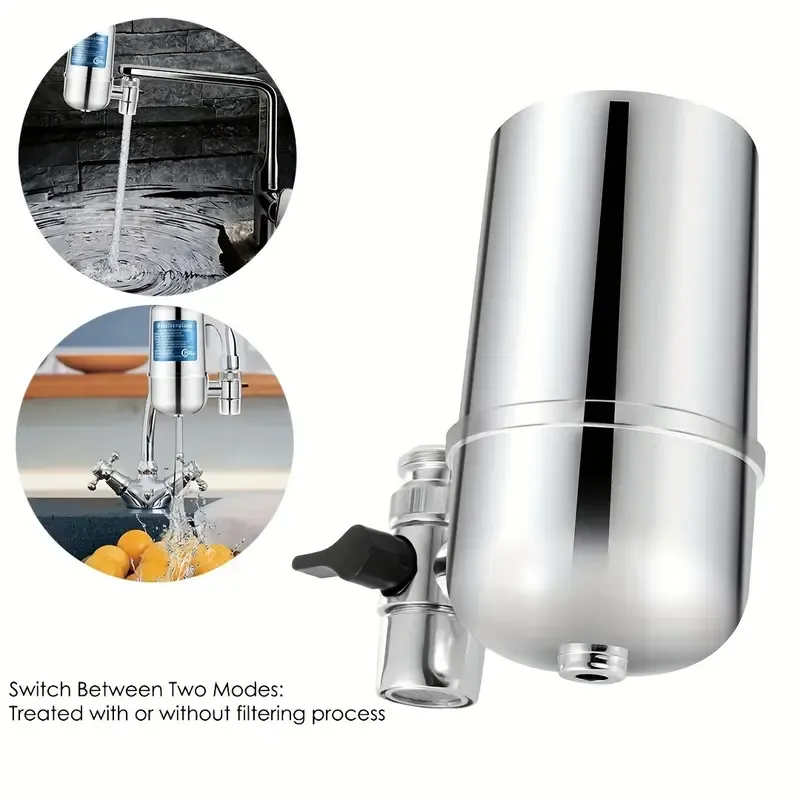 1pc Kitchen Faucet Water Filter - Electroplated, No Power Needed, Chlorine Reduction for Home & Dining